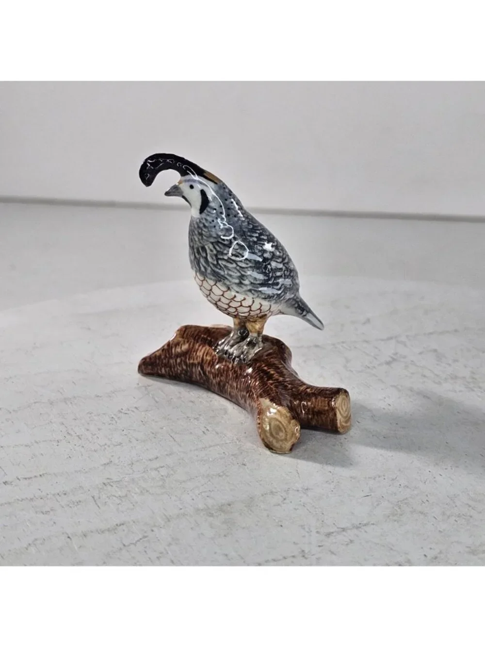 Northern Rose Porcelain Quail On Branch Figurine Little Critterz Hand-Painted
